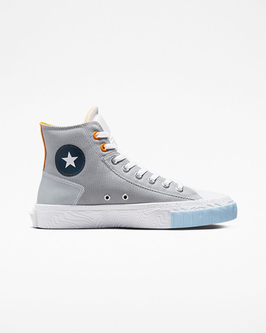 Tenisi Inalti Barbati Converse Chuck Taylor Alt Star Reflective Shine Gri Albi Portocalii | RO T13ODN487